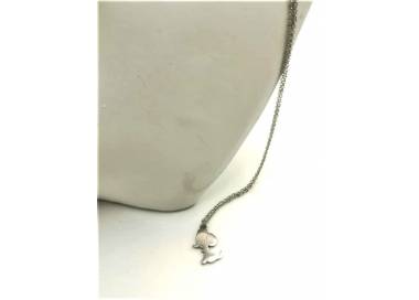 Collier tendance chien Snoopy couleur argent en acier inoxydable 316L pour femme