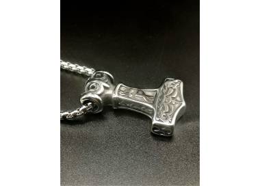 Collier marteau de Thor Celtique couleur argent en acier inoxydable 316L