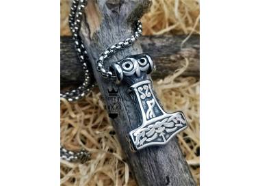Collier marteau de Thor Celtique couleur argent en acier inoxydable 316L