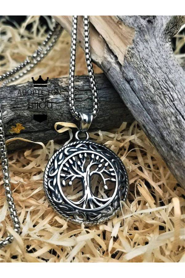 1 Pièce Collier Viking En Acier Inoxydable Noir Avec ... - Shein