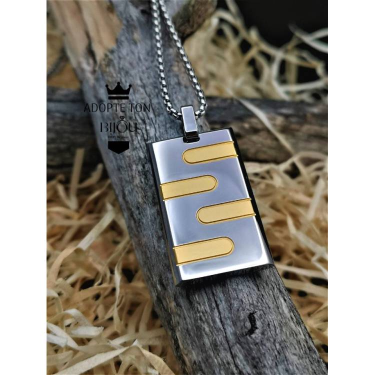 Collier Origine pour homme avec son pendentif en acier inoxydable 316L