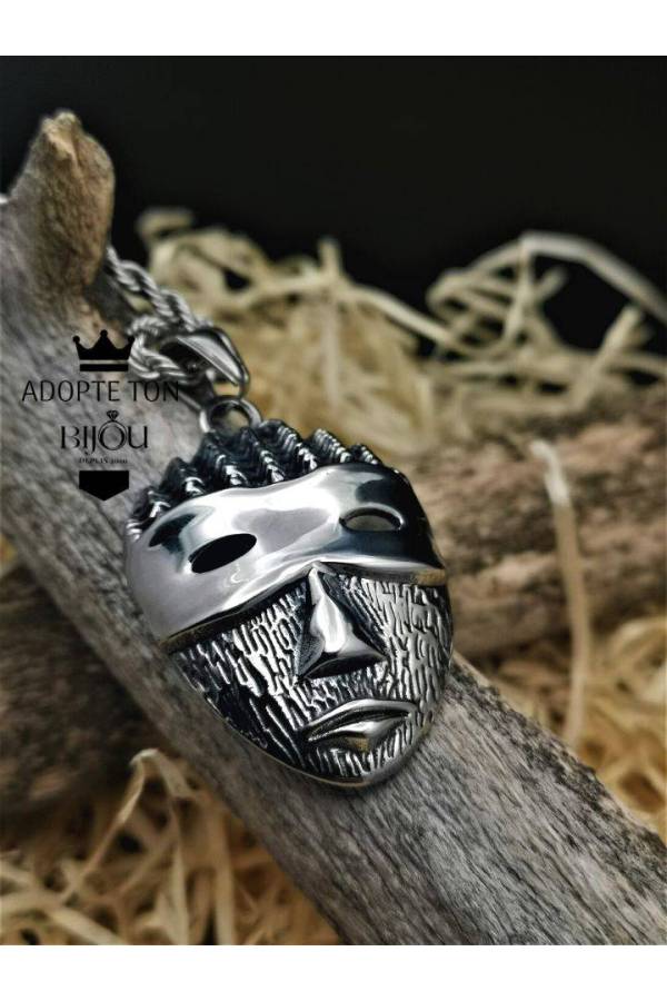 Pendentif africain - Porte-clés - Masque passeport - Fait à la main en