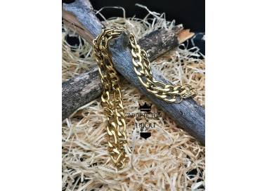 Chaine tendance viril Helios en acier inoxydable 316L couleur or pour homme