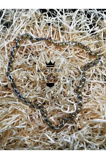Chaine tendance viril Hades en acier inoxydable 316L couleur argent or pour homme