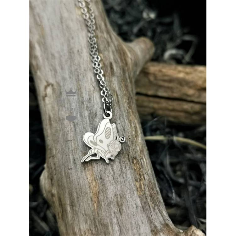Collier tendance papillon Dose couleur argent en acier inoxydable 316L pour femme