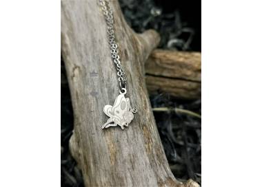 Collier tendance papillon Dose couleur argent en acier inoxydable 316L pour femme