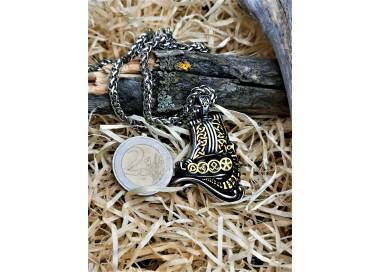Collier viking bateau Drakkar en acier inoxydable
