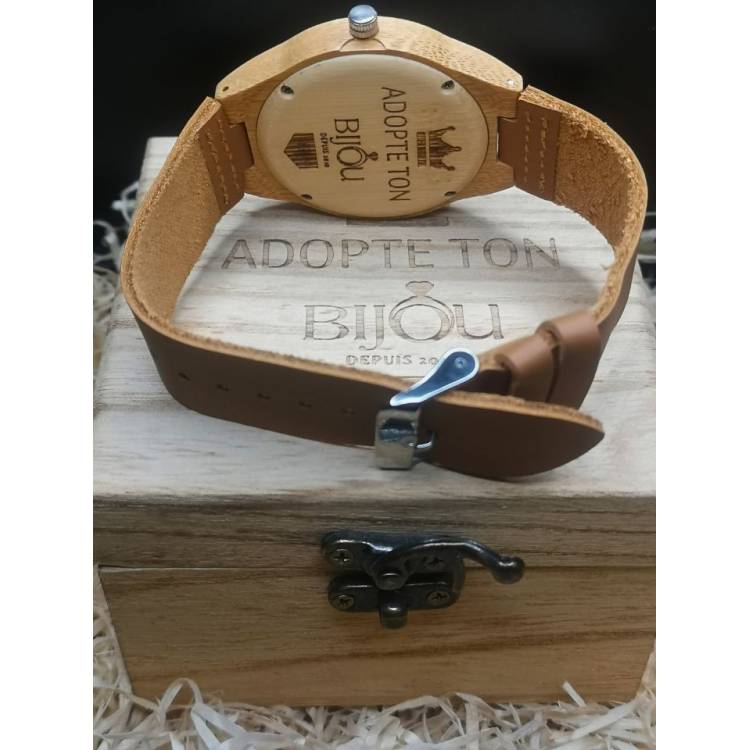 Montre en bois Kamasutra création artisanale pour homme et femme