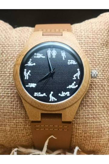 Montre en bois Kamasutra création artisanale pour homme et femme