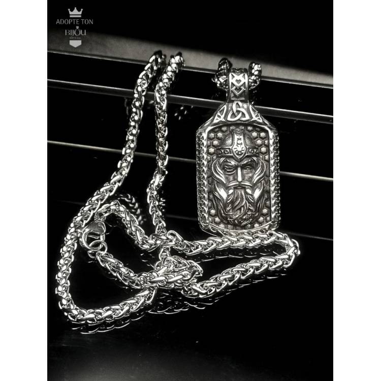 Collier viking Odin en acier inoxydable
