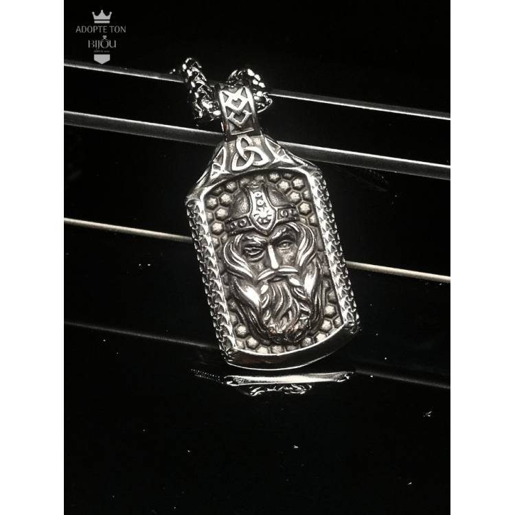 Collier viking Odin en acier inoxydable