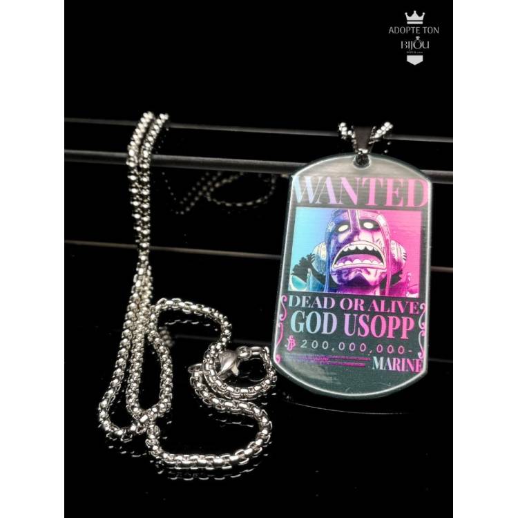 Collier One Piece Usopp en acier inoxydable