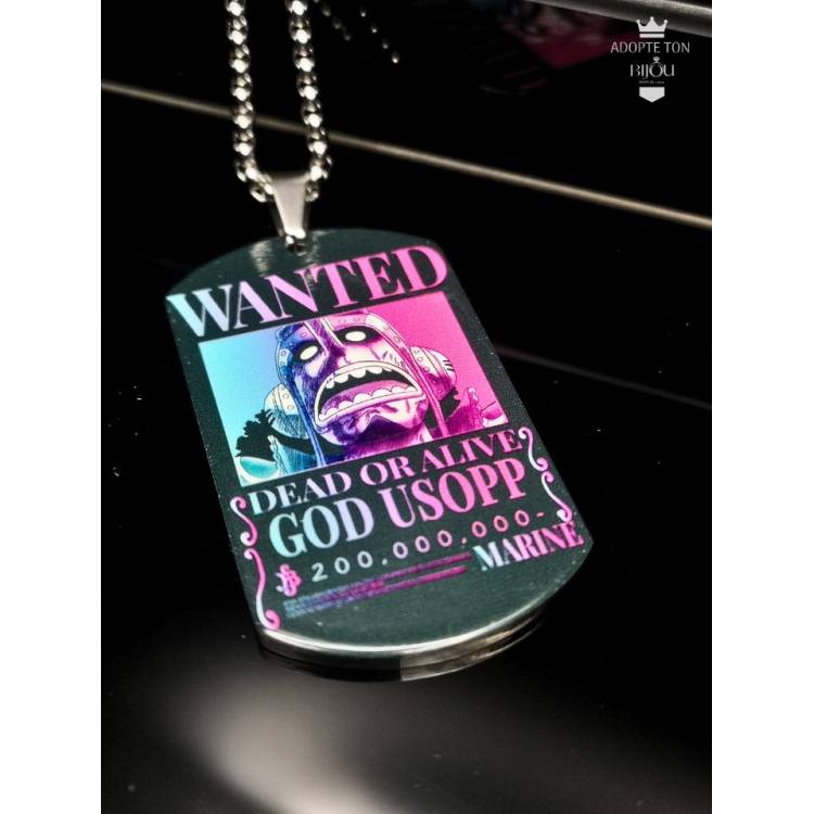 Collier One Piece Usopp en acier inoxydable