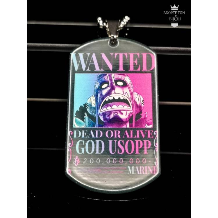 Collier One Piece Usopp en acier inoxydable