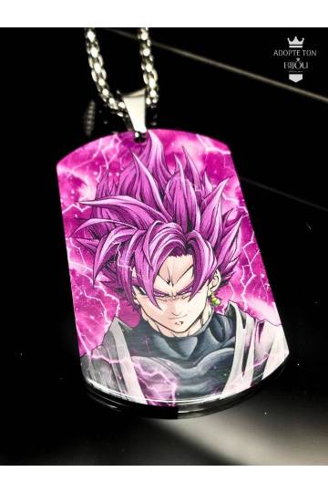 Collier Goku Black super saiyan rosé en acier inoxydable