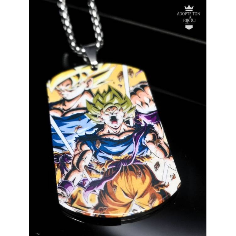 Collier Dragon Ball Son Goku Super Saiyen en acier inoxydable
