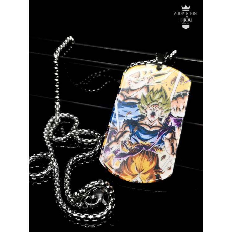 Collier Dragon Ball Son Goku Super Saiyen en acier inoxydable