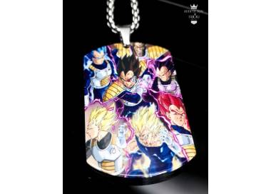 Collier Dragon Ball Z Vegeta transformation en acier inoxydable