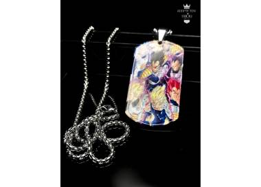 Collier Dragon Ball Z Vegeta transformation en acier inoxydable