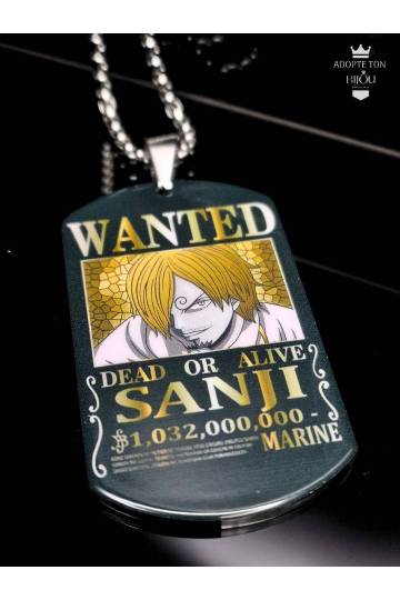 Collier Sanji Vinsmoke One Piece en acier inoxydable