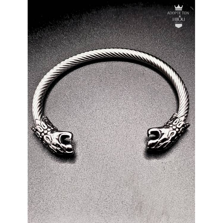 Bracelet Viking Fenrir pour Homme en acier inoxydable