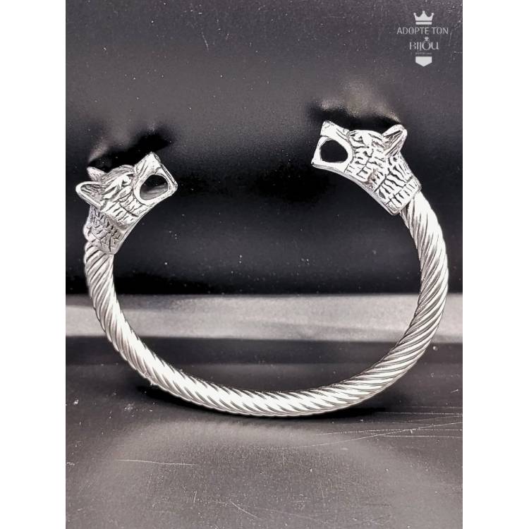 Bracelet viking Fenrir scandinave en acier inoxydable