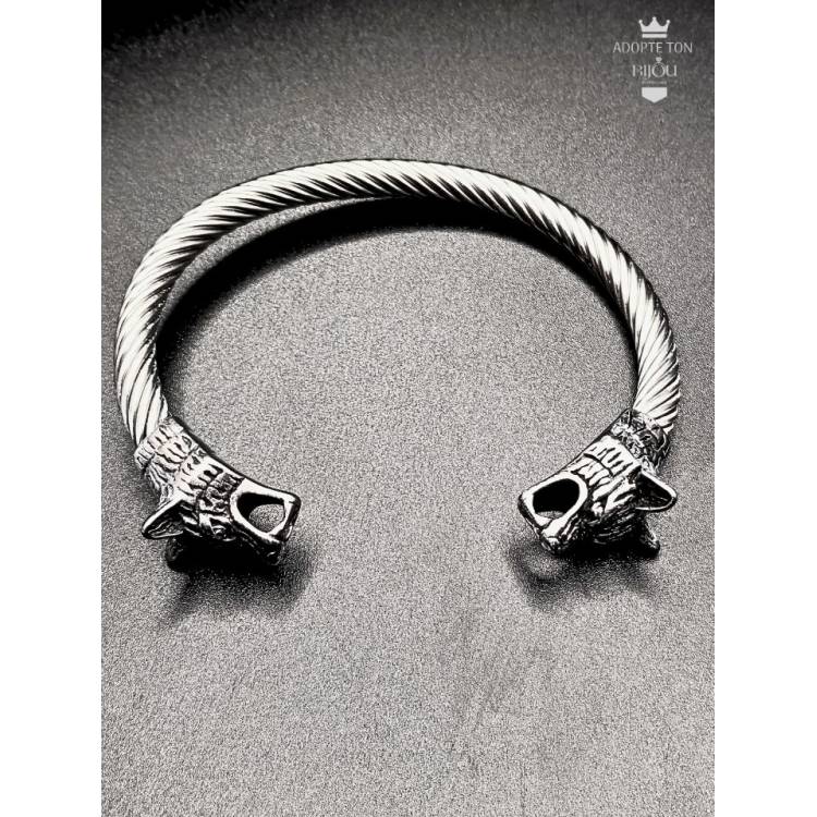 Bracelet viking Fenrir scandinave en acier inoxydable