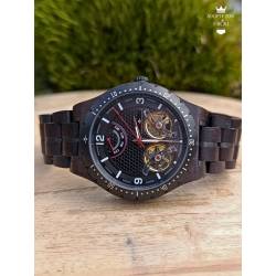 Montre en bois artisanale de luxe unique Orion noire