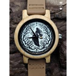 Montre en bois spirituelle sorcière arbre de vie