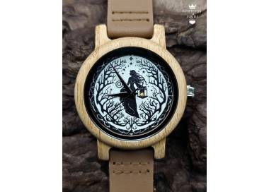 Montre en bois spirituelle sorcière arbre de vie