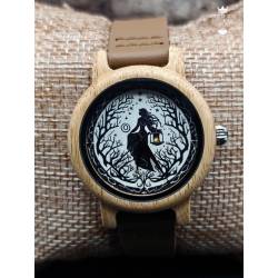 Montre en bois spirituelle sorcière arbre de vie