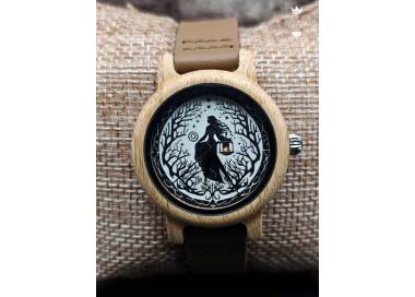 Montre en bois spirituelle sorcière arbre de vie