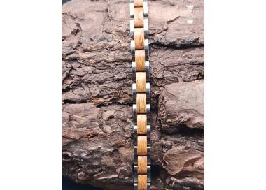 Bracelet en bois marron argent pour homme femme