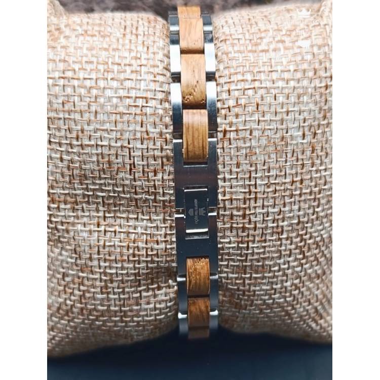 Bracelet en bois marron argent pour homme femme
