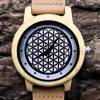 Montre en bois spirituelle fleur de vie