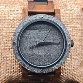 Montre en bois tendance cadran pierre et bracelet bois style unique et tendance
