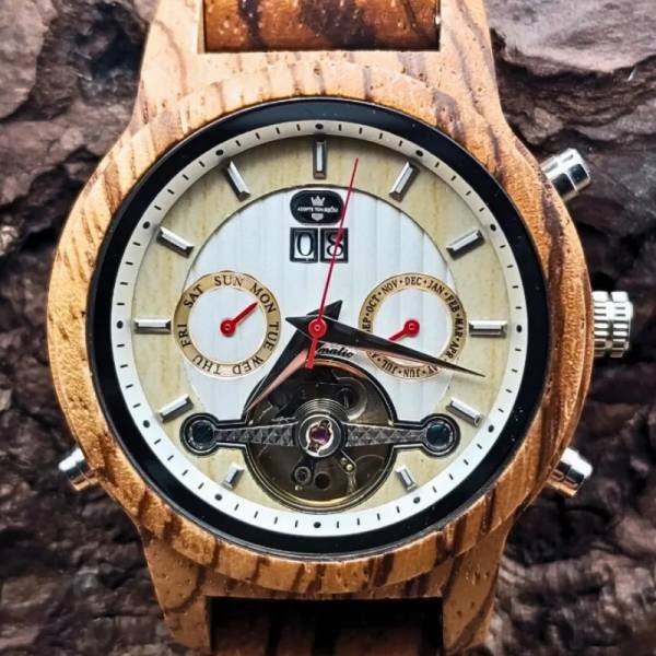 Montre en bois création unique ATB automatique mixte
