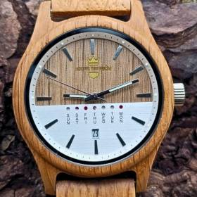 Montre en bois artisanale en bois Freeman blanche pour homme