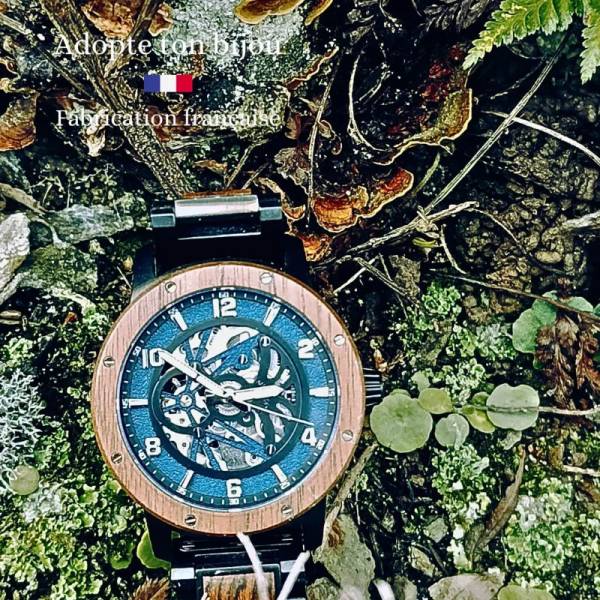 Montre en bois artisanale automatique Ecorce brut