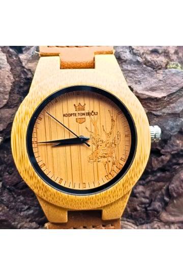 Montre en bois Cerf brut - homme/femme bijou tendance