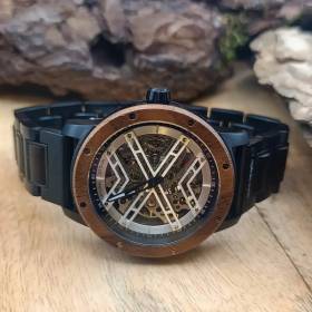 montre en bois automatique - l'architecte/cadran squelette ajouré bijou luxe