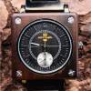 Montre en bois carrée | l'épure du temps sombre | élégance géométrique
