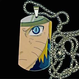 collier manga naruto senin plaque acier