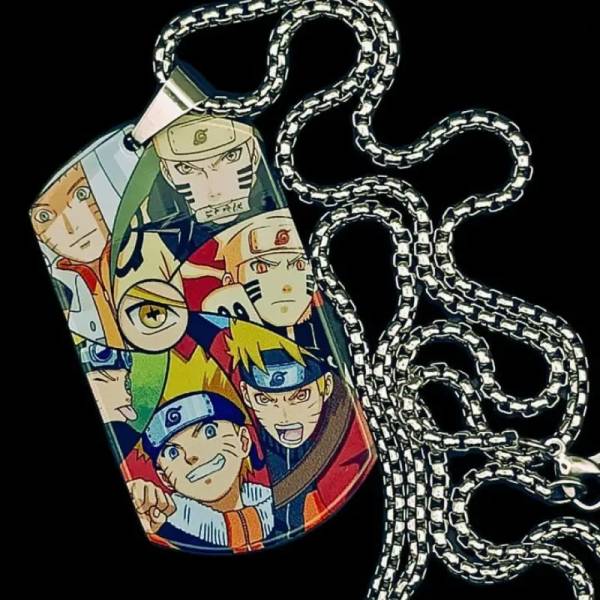 collier manga naruto multi visage avec sa chaine en acier