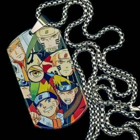 collier manga naruto en mode ermite des six chemins avec sa chaine en acier
