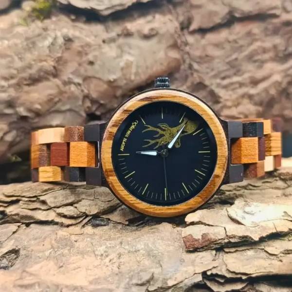 Montre en bois duo Cerf & Biche – Édition Limitée montre femme