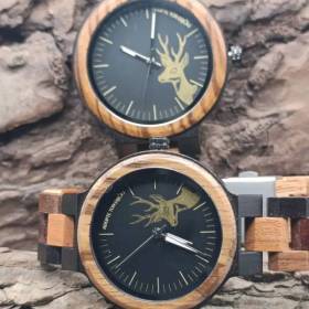 Montre en bois duo Cerf & Biche – Édition Limitée 🇫🇷