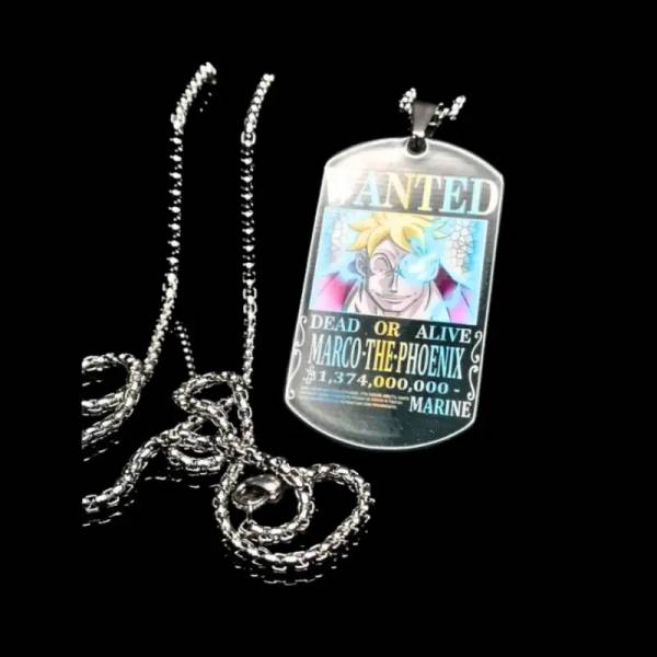 Collier manga One Piece Marco le Phénix 🇫🇷 avec sa chaine